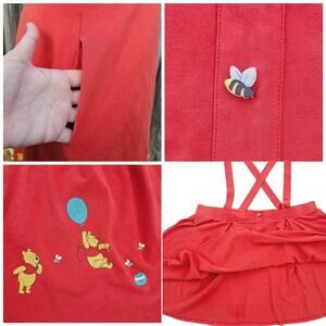 Suspender Skirt Winnie Pooh Bees Disney Plus Size 3X Orange Red Stretch Skirtall